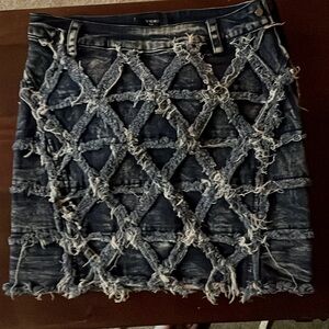 Comme size S fringed denim skirt